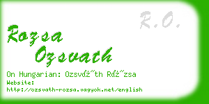 rozsa ozsvath business card